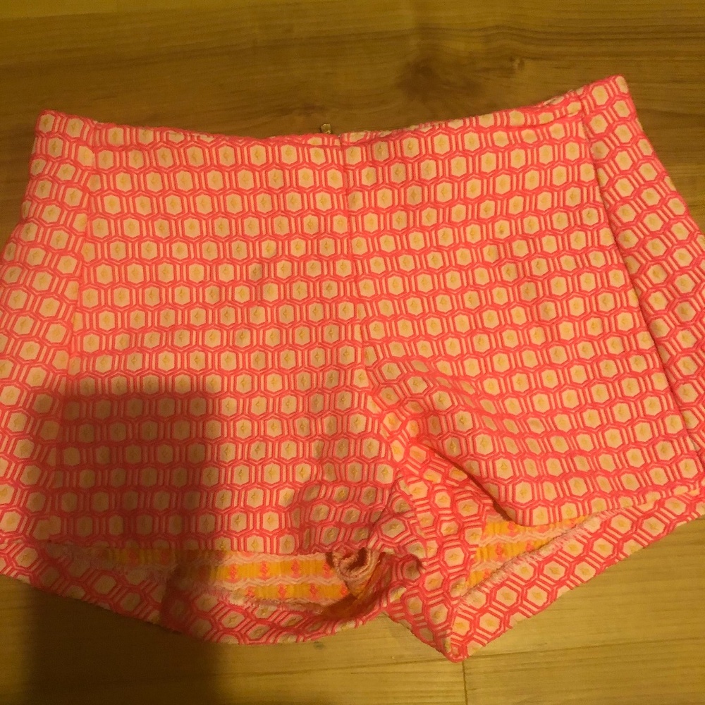 Lilly Pulitzer Gold and Pink Short Shorts